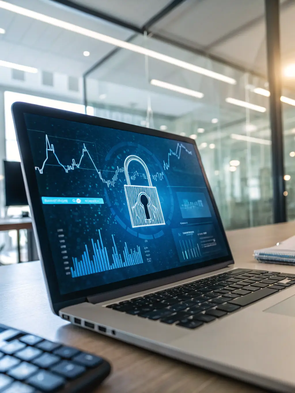 A visual representation of data encryption and security protocols, emphasizing the enhanced security measures implemented by 4dge hosting.